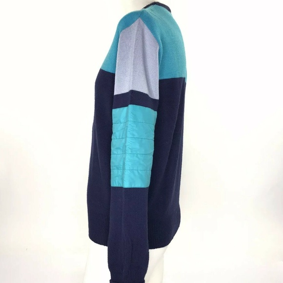 Mens Sweater Wool Pullover Ski Colorblock Hipster - Picture 5 of 7